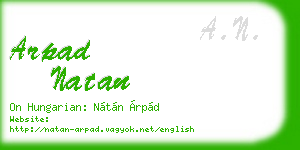 arpad natan business card